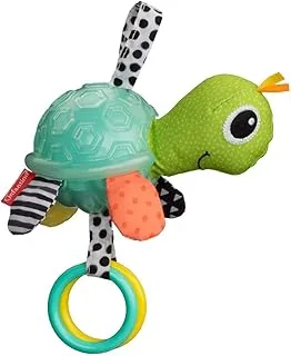 Infantino Textured Sensory Pal-Turtle |Stroller & High Chair Toys|Baby Soft Plush Toys|