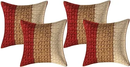 Kuber Industries Checkered 4 Piece Cotton Cushion Cover - 17