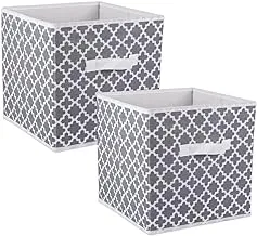 DII Non Woven Polyester Storage Bin, Gray, Small Set of 2