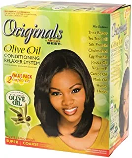 Africa's Best Organics Olive Oil Conditioning Relaxer System No-Lye Value Pack [Super]