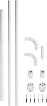 WENKO, Universal Bracket Rod, Aluminium, Extra Strong Shower Rail Holder, Easy Installation for Home Bathroom, 2.5x2.5cm, White