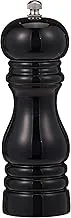 6-In Classic French Pepper Mill: Perfect For Restaurants, Cafes, And Catered Events - Adjustable Coarseness Pepper Grinder - High Gloss Black Environment-Friendly Rubberwood - 1-Ct - Restaurantware