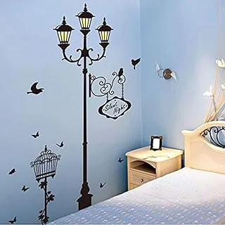 COOLBABY Story Theme Street Lamp Bird Bedroom Living Room Decoration Decorate Wall Stickers Mural Decals