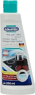 Dr. Beckmann Ceramics, Gas & Halogen Hob Cleaner - Removes Burnt on Food - Also for Induction Hobs - Easy Clean with Silky Shine - With Mircrofine Activated Carbon - Made in Germany - 250ml