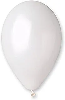 Gemar Metallic Latex Balloons 100-Pieces, 12-Inch Size, White