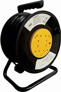 RR Cables ESMA Approved 13A 4 Sockets Cable Reel Extension Lead with Winding Handle, 3120W 250V Thermal Cut-Out Protection UK Extension Reel (50 Meter Cable)