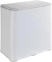 WENKO Laundry bin Wanda - Laundry basket with lid Capacity: 65 l, Plastic, 49 x 50 x 27 cm, White