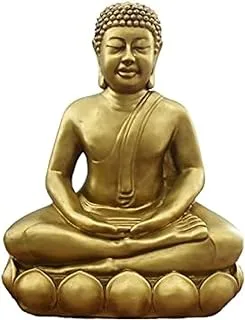 Dubai Garden Centre Buddha Sitting on Lotus Statue, Gold