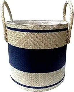 Dubai Garden Centre Planter Stripe Round Basket, Medium