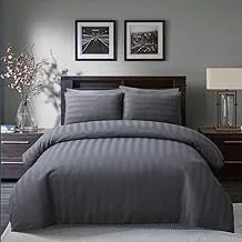 Danube Home Satin Stripe 10Pc King Comforter Set Grey