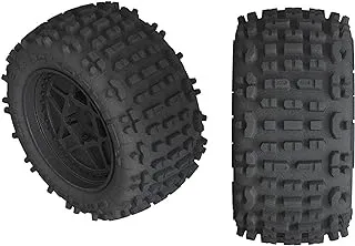 ARRMA Backflip Lp 4S 3.8 Rc Truck Tires with Foam Inserts, Mounted On Multi-Spoke Black Wheels (Set of 2): AR550050