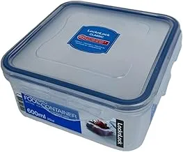 LocknLock Airtight Food Storage Container, 20.29-oz / 2.54-cup, Clear Blue, Square, Plastic