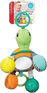 Infantino Mirror Pal-Turtle |Stroller & High Chair Toys|Baby Soft Plush Toys|