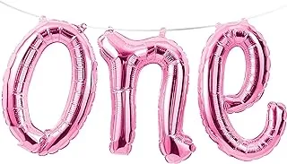 Creative Converting 1St Birthday One Balloon Banner, Pink,13