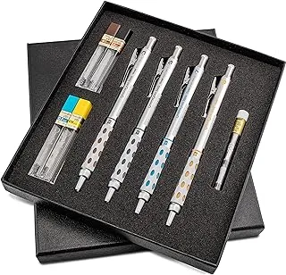 مجموعة هدايا Pentel Arts Graphgear 1000 الفاخرة مع خيوط ومحايات إعادة الملء (Pg1000BXSet) ، أسود ، 0.3 مم ، 0.5 مم ، 0.7 مم ، 0.9 مم