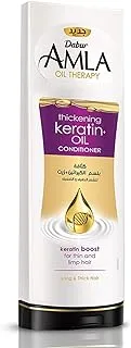 Dabur Amla Thickening Keratin Oil Therapy Conditioner | Nourishes Dry Hair & Controls Frizz | For Damaged Hair - 400ml