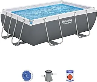 Bestway power steel 9'3 x 6'5 x 33/2.82m x 1.96m x 84cm rectangular pool set, multicolor, 1056629xxx21, powersteel