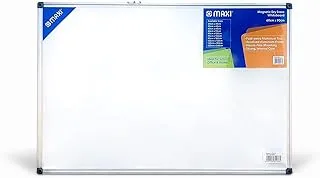 Maxi Single Sided Magnetic Whiteboard / Dry Erase Board 60X90 cms With Aluminium Framed, White, 6090