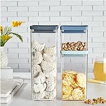 Organizers Set Of 3 Food Storage Containers For Kitchen Organization, Pantry And Rack – Ideal Cereals, Spaghetti, Nuts, Coffee, Sugar, Pasta Flour Plastic Container With Vacuum Lid