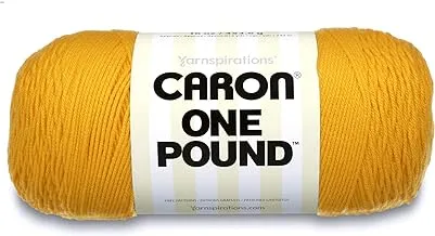 Caron 29401010549 one pound solids yarn, 16oz, gauge 4 medium, 100% acrylic - sunflower- for crochet, knitting & crafting ( 1 piece )