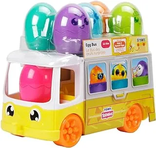 Toomies Tomy Hide And Squeak Egg Bus Baby Toy, Educational Shape Sorter With Colours Sound, Easter Toy For Babies, Push-Along Toddlers, Boys & Girls Aged 1, 2 3 Year Olds