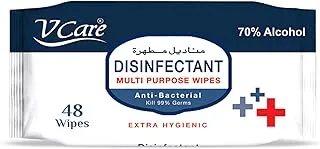 V Care Disinfectant Multi-Purpose Anti Bacterial Wipes - 48'S, Kills 99.9% Of Germs, Cleans And Protects Surfaces