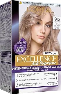 L´Oréal Paris Excellence Ash Supreme AntiBrass Permanent Hair Colour, 9.12 Cool Pearl Very Light Blonde, 250 ml