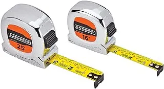 Beyond By Black + Decker Tape Measure Bundle ، 25 قدمًا و 16 قدمًا (Bdht36456Aev)