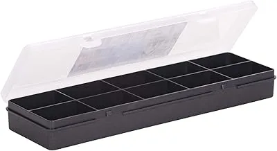 Wham 4.03 Organizer Box with 10 Division, Graphite/Clear - 3.50H x 10W x 30D cm (Multi Color)