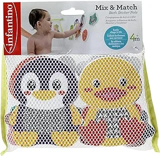 Infantino Mix & Match Bath Sticker Toy Pals For Baby From 4 Months And Above-Multicolor