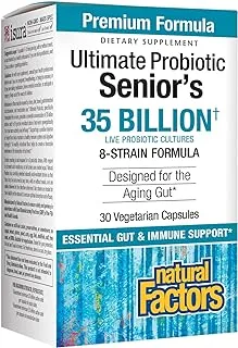 Natural Factors Senior'S Multi Probiotic 35 مليار خلية نشطة ، 30 كبسولة نباتية