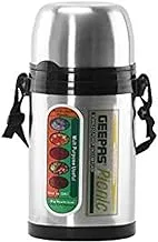 Geepas Vacuum Flask, 0.4L | Stainless Steel Vacuum Bottle Keep Hot & Cold Antibacterial topper & Cup - Perfect for Outdoor Sports, Fitness, Camping, Hiking, Office, School