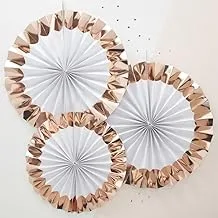 Ginger Ray Rose Gold Fan Decorations 3-Pieces