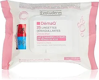 Evoluderm Make Up Remover Wipes For All Skin Types 25'S, White