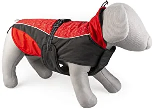 Duvo+ Dog Jacket Hi Vis Casual Red/Black Sizes - M