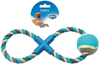 Duvo+ Knotted Cotton Tug of War Dog Toy 8-Pull Tennis Ball