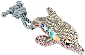 Duvo+ Canvas Dolphin with Rope 46x14x11cm, Grey