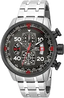 Invicta Men's Aviator Quartz Watch with Stainless Steel Strap, Gold, Black, 22 (Model: 28898, 28899)