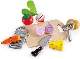 Hape Cooking Essentials Toy | Play Food Cutting Vegetables Set for Kids, Wooden Food Kitchen Accessory Toys, Multicolor