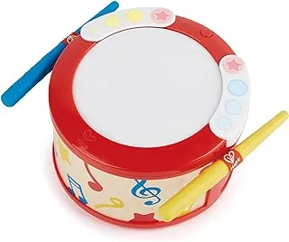 Hape Electronic Kids Drum with Lights & Guided Play| 2 Play Modes Drum Sensory Musical Instrument Toys for Toddler Gift Packing