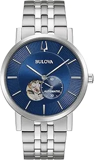 Bulova Men's Classic Dress 3-Hand 21- Jewel Automatic Watch, 42 Hour Reserve, Hack Feature, Sub-Second Hand, Open Aperture Dial, Exhibition Case Back, 42mm