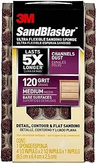 3M 20908-120-UFS 120 Grit SandBlaster Ultra Flexible Sanding Sponge, 4.5 x 2.5 x 1