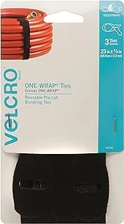 ماركة VELCRO - ONE-WRAP للكابلات والأسلاك والأسلاك - روابط 23 بوصة × 7/8 بوصة ، 3 قيراط. - أسود