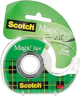 Scotch Magic Tape on a Dispenser 3/4 x 984 in (19mm x 25m), 1 roll/dispenser | Invisible | Removable | Sticky Tape | For Document Repair, Labelling and Sealing | Scotch Tape | Tape Dispenser