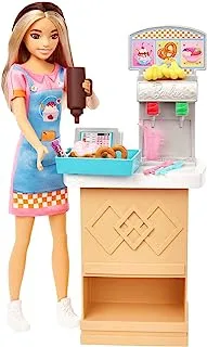 Barbie Toys, Skipper Doll and Snack Bar Playset with Color-Change Feature and Accessories, First Jobs