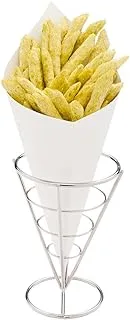 Restaurantware RWA0025 11.5-Inch Eco-Friendly White Finger Food Cones: Perfect for Appetizers - Food-Safe Paper Cone - Disposable and Recyclable - 100-CT - Restaurantware