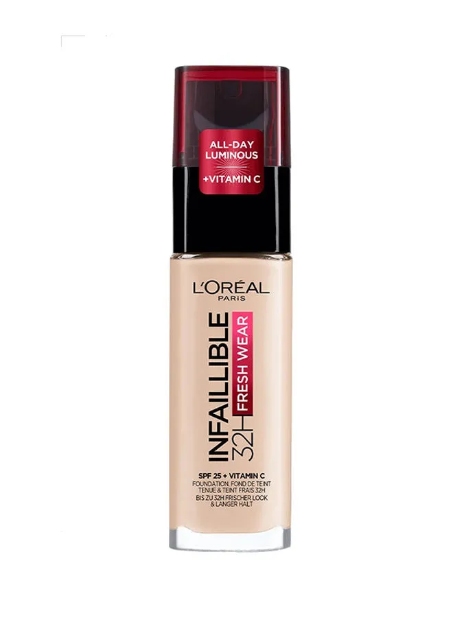 L'OREAL PARIS Infaillible 32H Fresh Wear Foundation - SPF 25 + فيتامين C 15 بورسلين