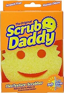 The Original Scrub Daddy - FlexTexture Sponge, Soft in Warm Water, Firm in Cold, Deep Cleaning, Dishwasher Safe, Multi-use, Scratch Free, Odor Resistant, Functional, Ergonomic- 1 Count