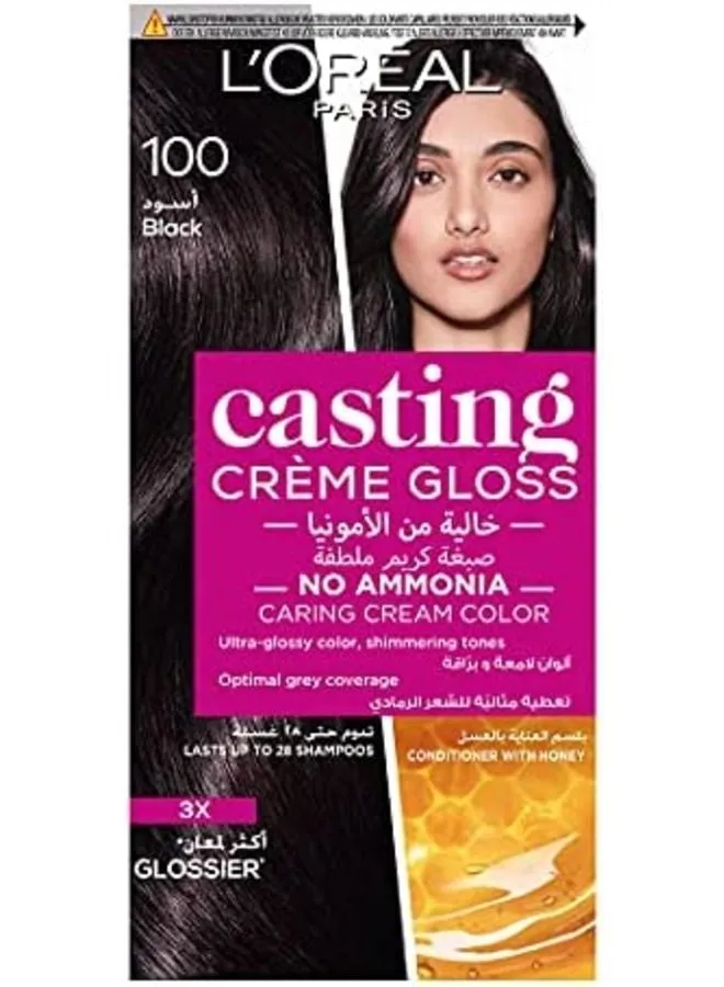 L'OREAL PARIS Casting Creme Gloss Hair Colour 100 Black 180ml