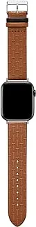 Ted Baker Tan T-Embossed Leather Strap Black Keeper for Apple Watch® (Model: BKS42F133B0), Brown, One Size, T-embossed leather black keeper smartwatch band compatible with Apple watch strap 42mm, 44mm